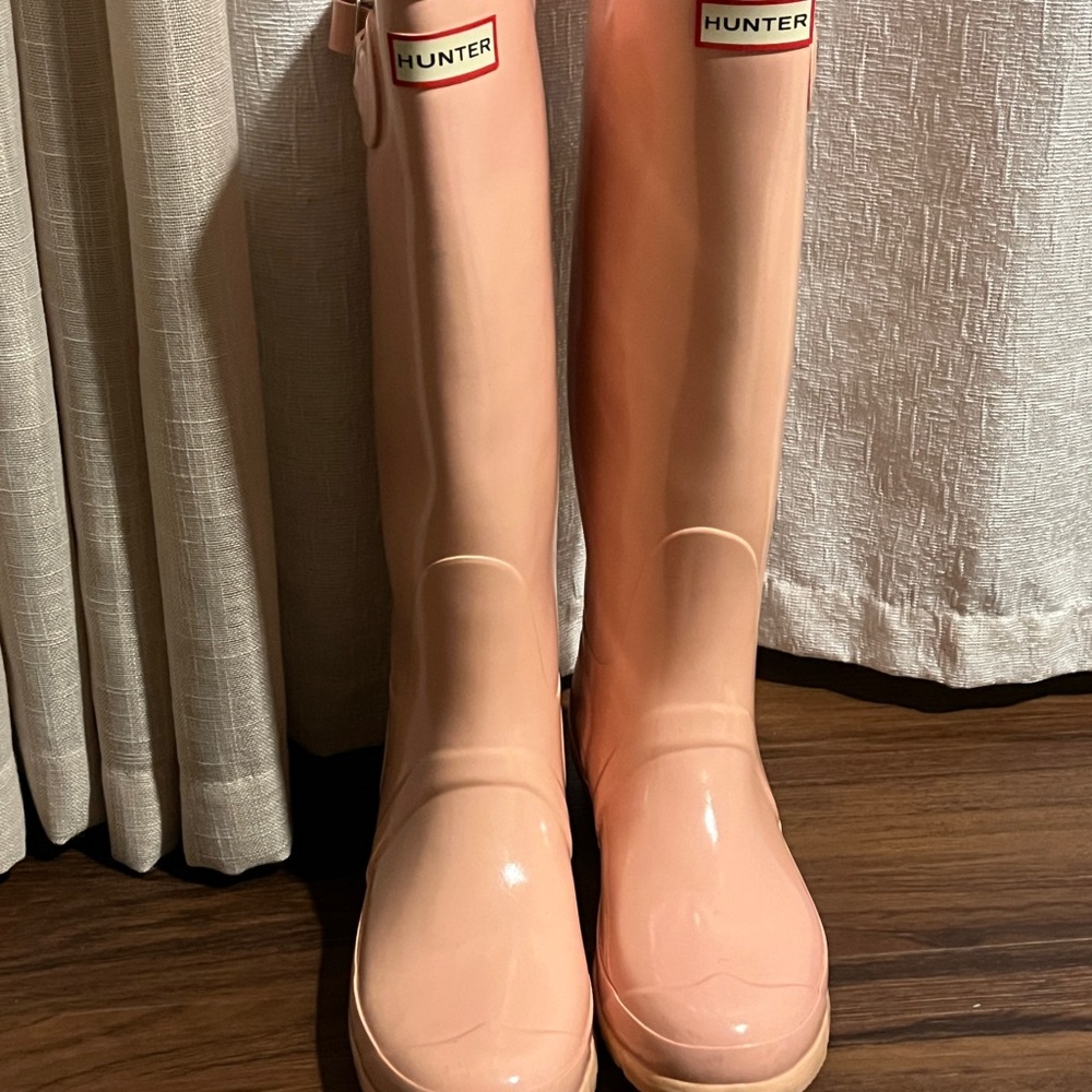 Hunter Pink Gloss Tall Rain Boots - Picture 4 of 6